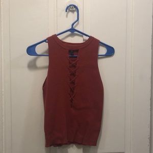 Burnt orange crisscross crop top 🍁🔥